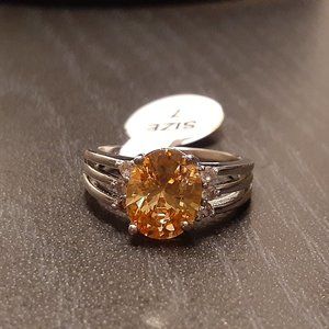 Oval Facet Orange Morganite & White Topaz